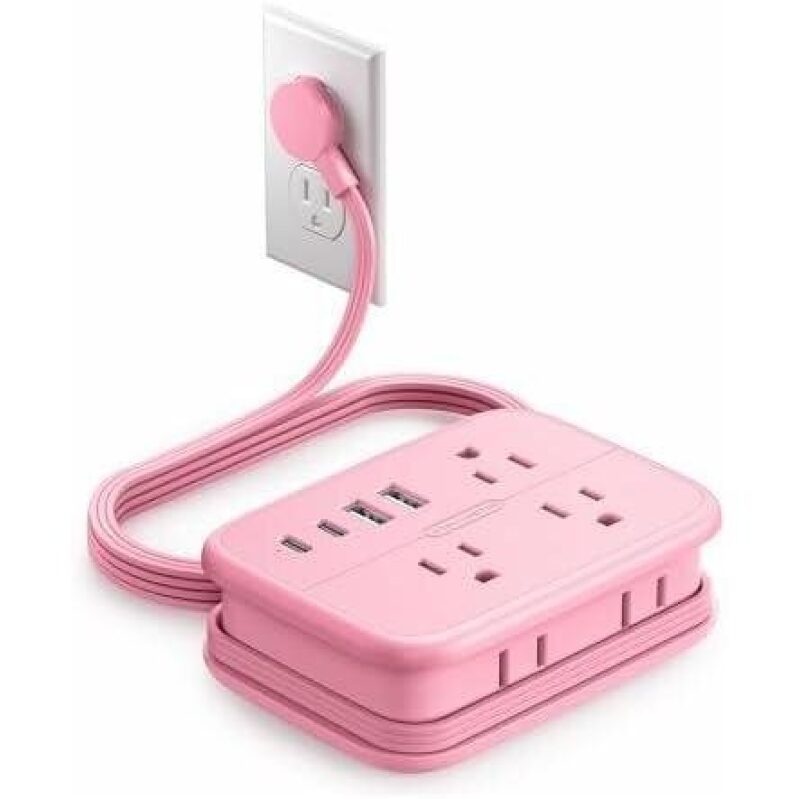 NTONPOWER Pink Extension Cord - 40% OFF, Must-Have for Smart Homes