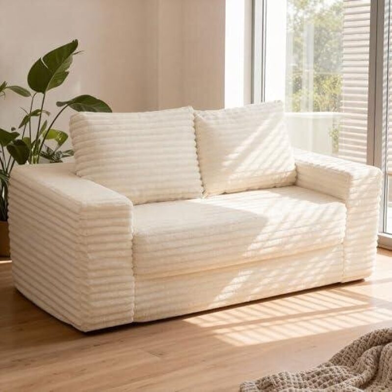 3-in-1 Boneless Folding Sofa Bed with Pillows - Perfect for Living Room or Bedroom