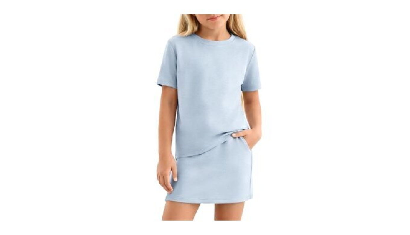 Light Blue Kids' 2-Piece Summer Outfit - Soft & Stylish