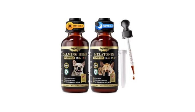 POPPAW Dog Calming & Melatonin Drops - Stress & Anxiety Relief for Dogs