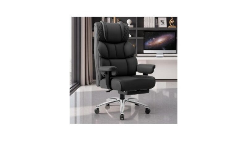 BestGlory Office Desk Chair - Big and Tall Leather Gaming Chair with Footrest