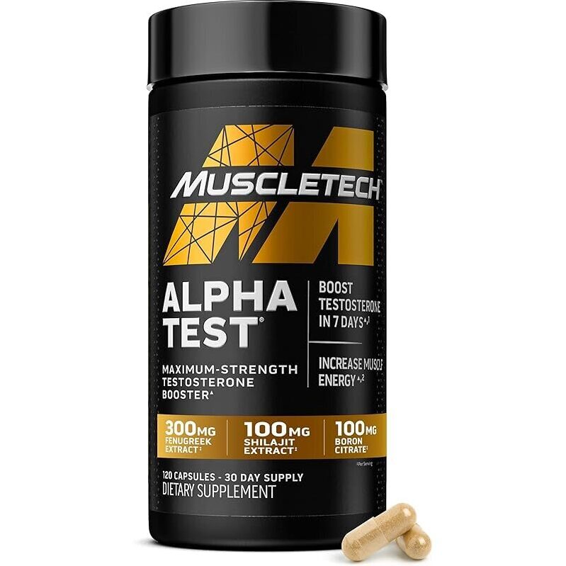 MuscleTech AlphaTest Testosterone Booster for Men - Boost Strength & Energy