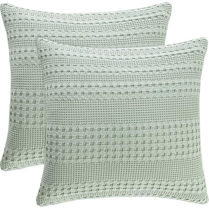PHF 2-Pack Waffle Weave Pillow Covers, 24x24-inch