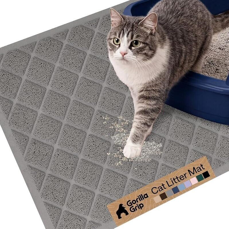 GORILLA GRIP Cat Litter Box Mat 24x17-in - Ultimate Litter Containment