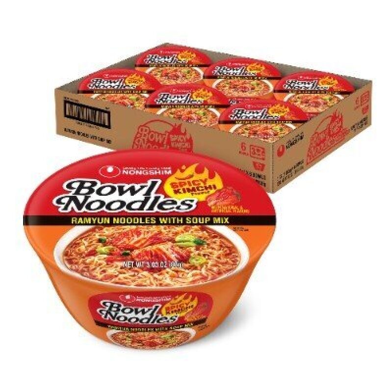 Spicy Kimchi Ramyun Bowl Noodles - 6 Pack