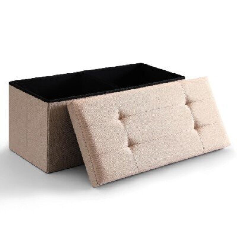 Versatile Foldable Storage Ottoman with Upholstered Cushion
