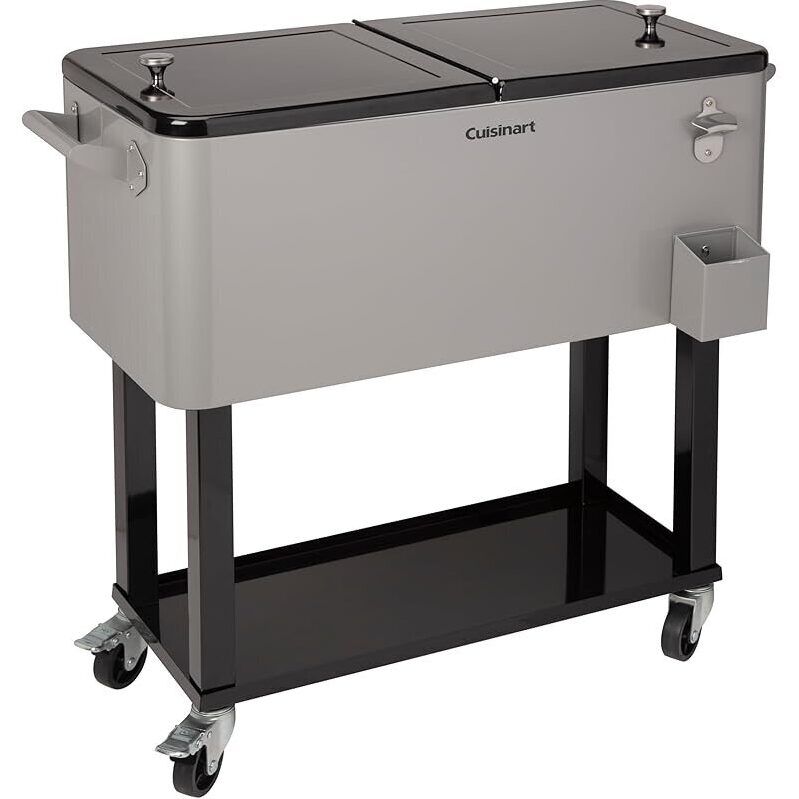 Cuisinart 80 Qt Cooler Cart with Storage Shelf