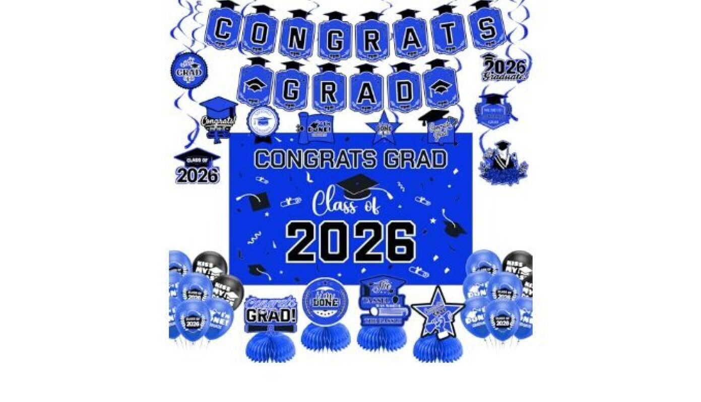 Graduation Decorations 2026: Blue Themed Set for Class of 2026 Celebrations