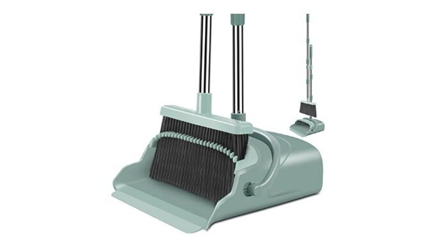 Kelamayi Upgrade Broom and Dustpan Set - Large Size with Long Handle