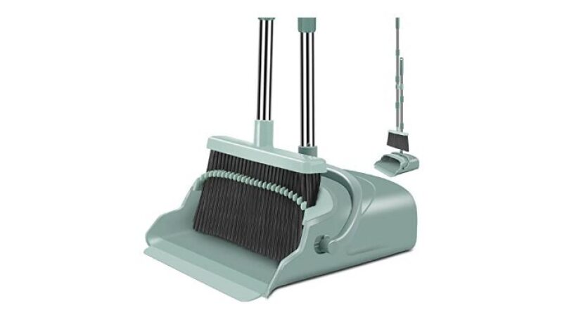 Kelamayi Upgrade Broom and Dustpan Set - Large Size with Long Handle