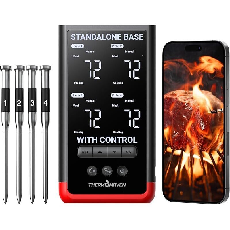 Thermomaven P4 Smart Bluetooth Wireless Food Thermometer - Precision Cooking Made Easy