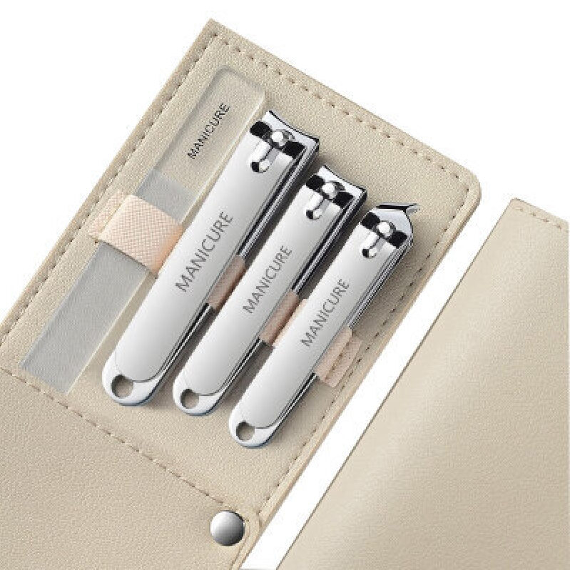 Portable Nail Clippers Set with Leather Pouch - Perfect for On-the-Go Grooming