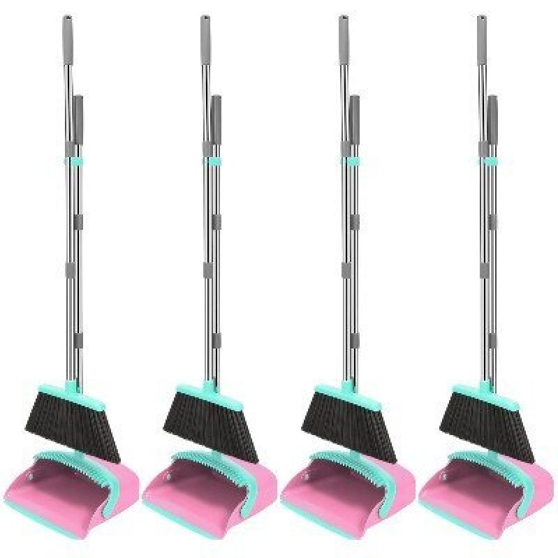High-Efficiency 4-Piece Dustpan and Broom Set for Home Use