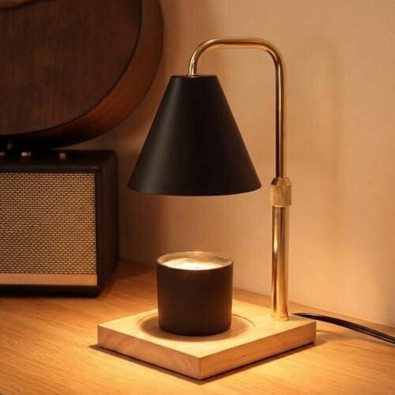 Candle Heating Lamp with Timer and Adjustable Brightness - Black