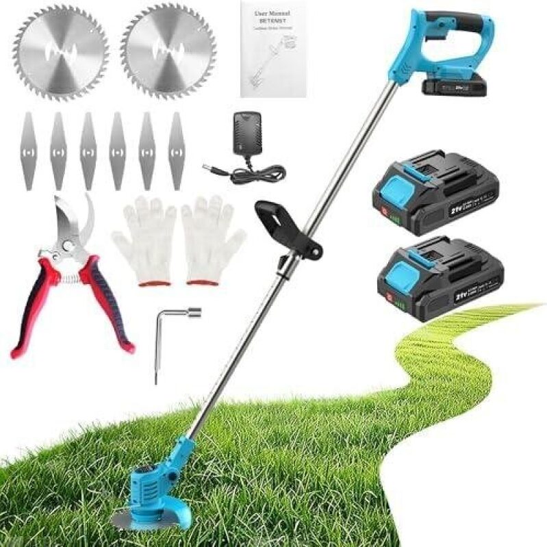 Powerful 21V Cordless Lawn Mower with Dual Blades - 60% OFF