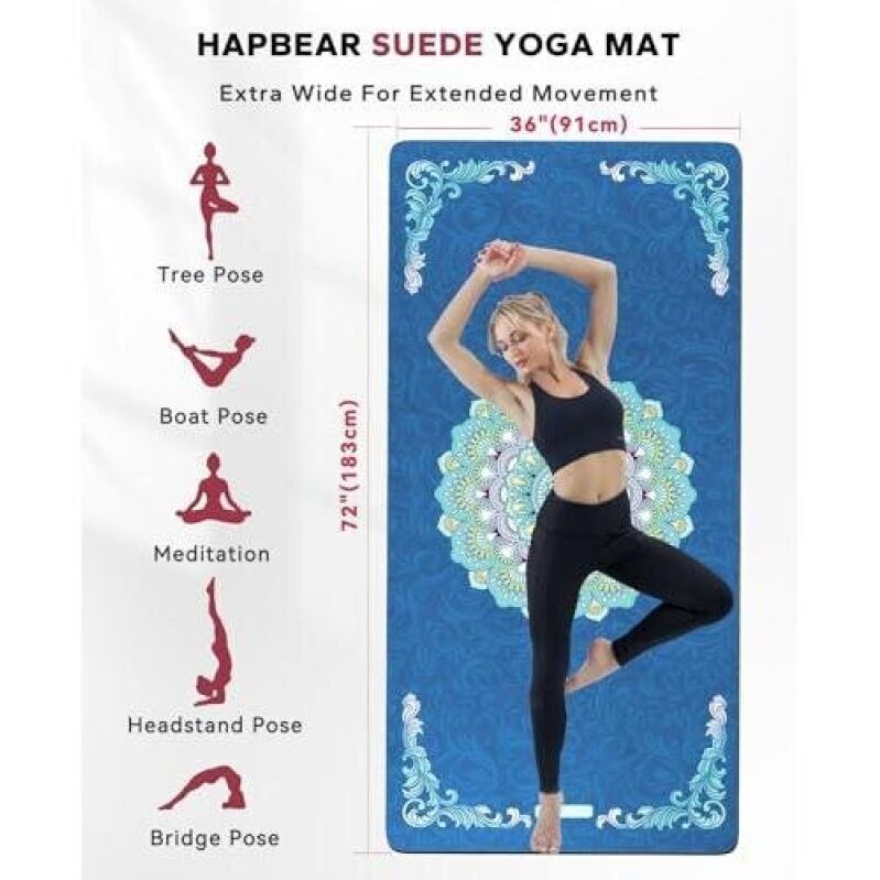 Hapbear Suede Yoga Mat - Extra Wide for Extended Movement - 50% OFF
