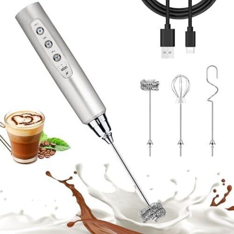 Nahida Silver Milk Frother Wand for Coffee - 50% OFF