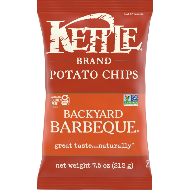 Kettle Brand Backyard Barbeque Kettle Potato Chips 7.5oz - Smoky, Spicy, Tangy, and Sweet Flavor
