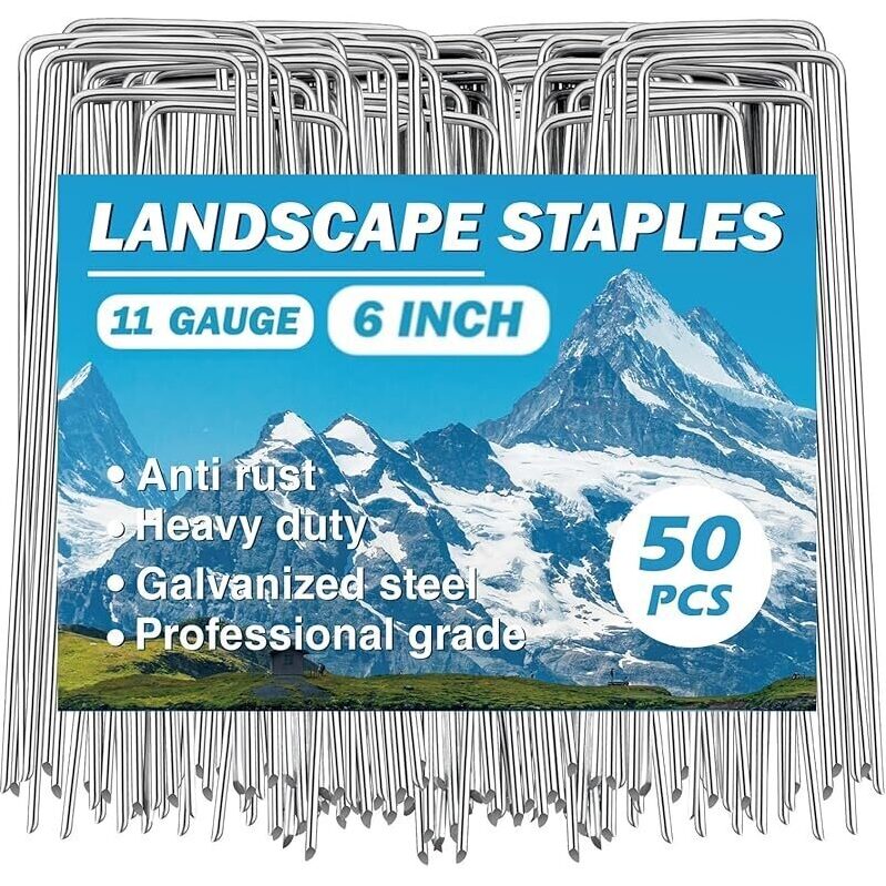 50-Pack Ymomode Garden Stakes Landscape Staples 6-Inch