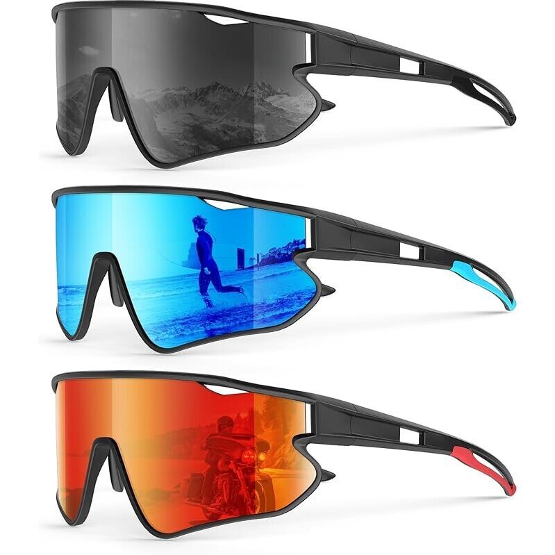 3-Pack Polarized Sunglasses with UV400 Protection - Ultimate Eye Comfort