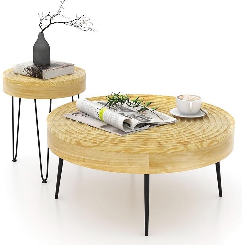 Stylish Farmhouse Coffee Table Set of 2 - Perfect for Any Room