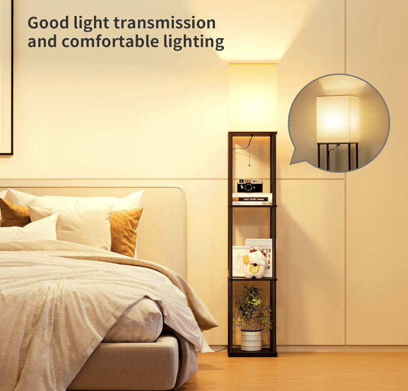 SUNMORY 3-Tier Floor Lamp with Shelf - Perfect for Smart Home