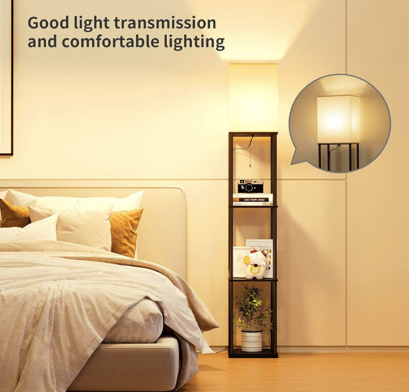 SUNMORY 3-Tier Floor Lamp with Shelf - Perfect for Smart Home