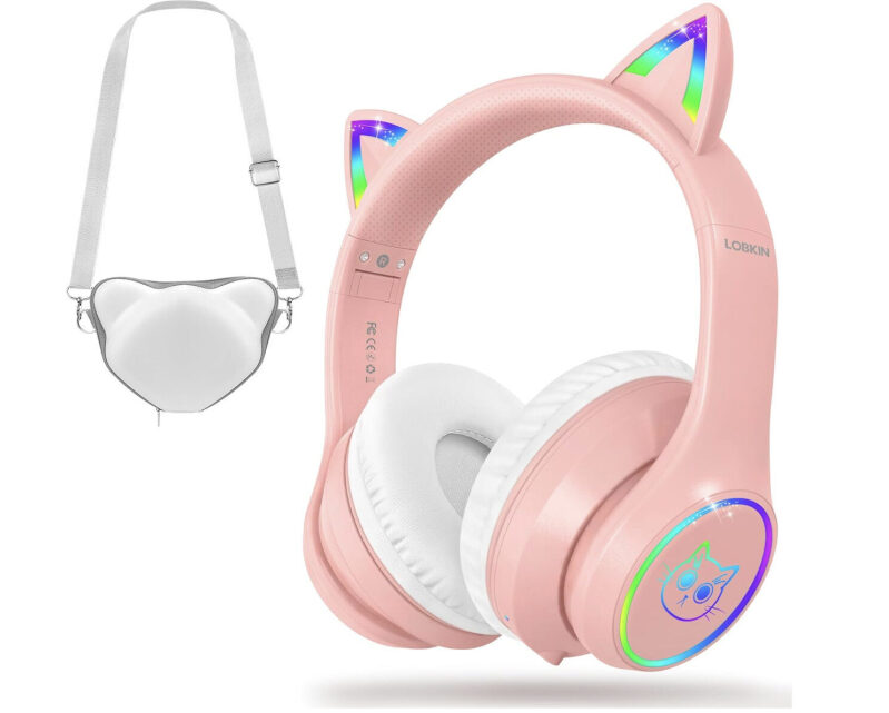 Affordable Kids' Bluetooth Headphones with LED Cat Ears