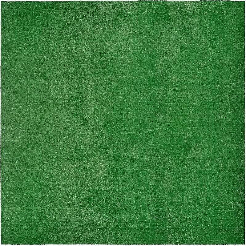 Garland Artificial Grass Rug - 12 Ft. X 12 Ft. - Quick Dry, Un-Bound Edges, Marine Backing