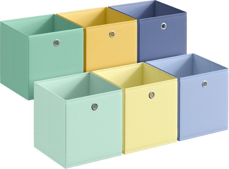 Rainbow Color Foldable Storage Boxes, Set of 6 - Prime Shipping