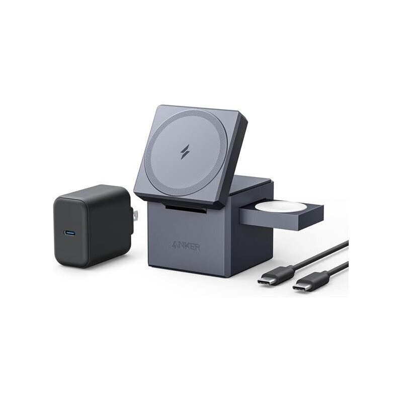 Anker 15W 3-in-1 MagSafe Wireless Charging Cube - Efficient Charging Solution