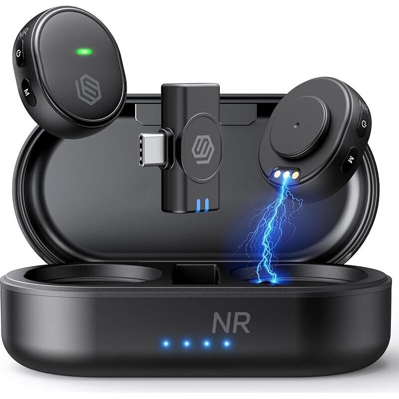 Dual Clip-on Wireless Microphone with USB-C Receiver