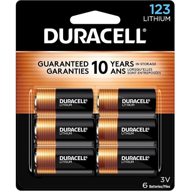 Duracell CR123A 3V Lithium Batteries - 6 Count
