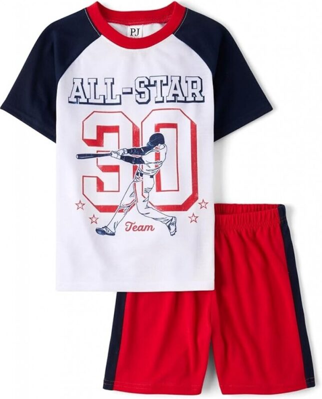The Children's Place Boys' Sleeve Top and Shorts,2 Piece Pajama Set