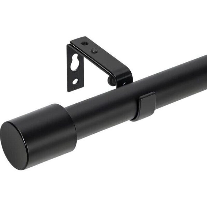 MERJULAN 1 Inch Black Window Curtain Rod Set - Adjustable, Reinforced, 50% Off