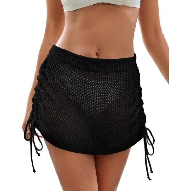 Eddoyee Crochet Beach Cover Ups for Women - Stylish Black Bikini Swim Skirt