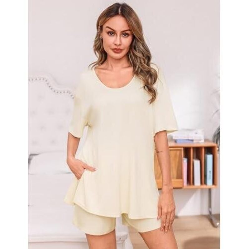 Elegant Yellow Leisurewear Set for Women - 50% Off