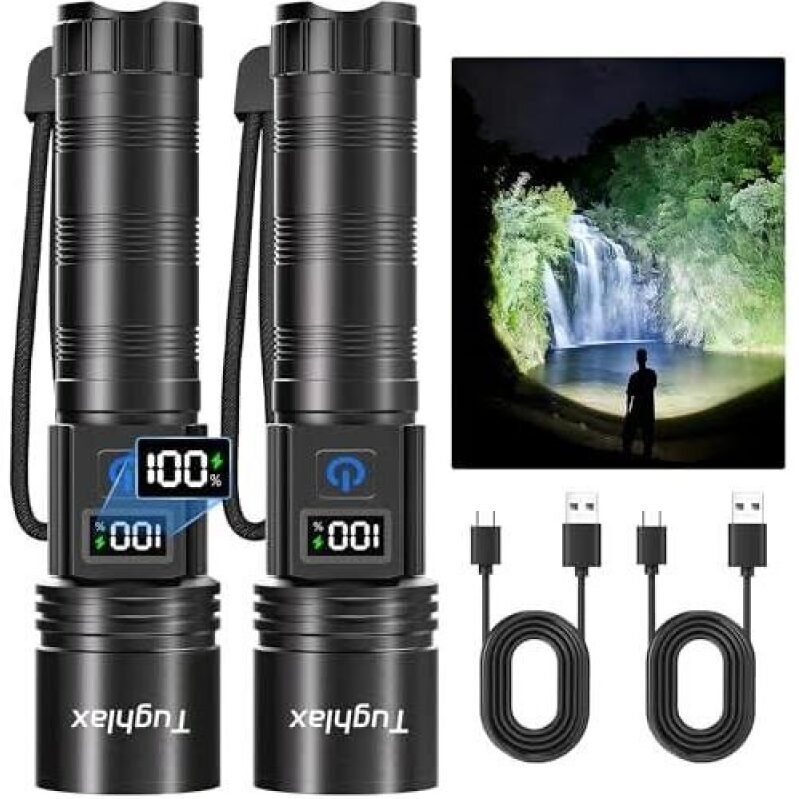 Powerful Rechargeable LED Flashlights - 9900 Lumens, 45% Off