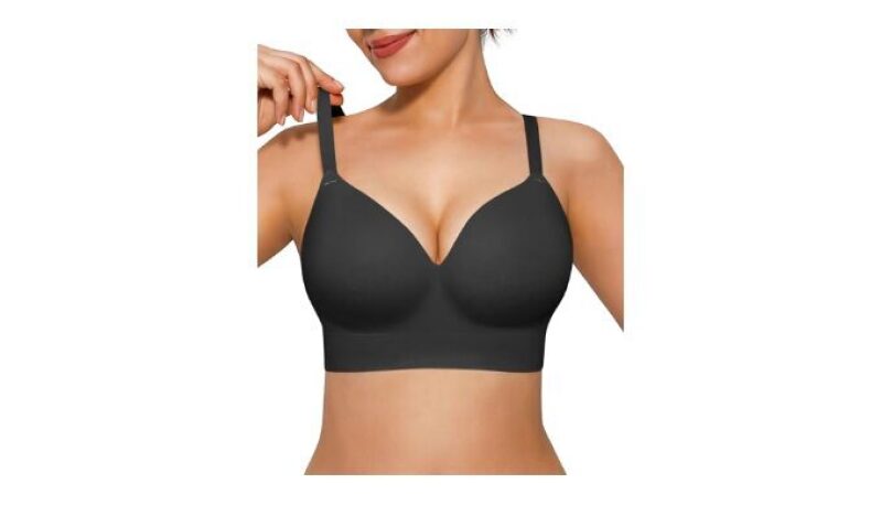 Popilush Bras for Women - No Underwire Wireless Support Soft Foam Cups Bralette Seamless Full Coverage Comfort T-Shirt Bra