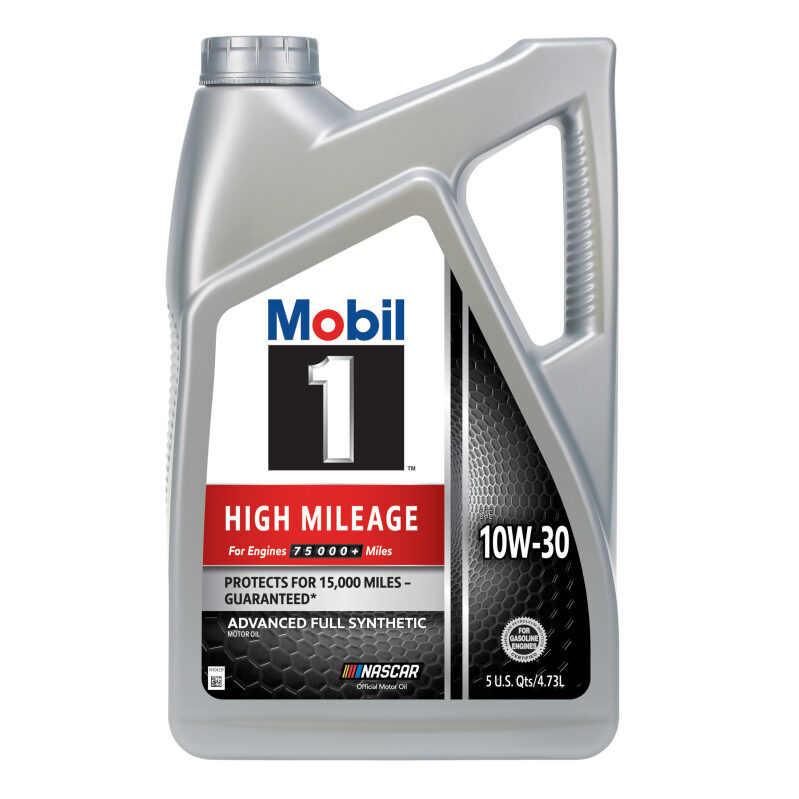Mobil 1 High Mileage Full Synthetic Motor Oil 10W-30 5 Quart