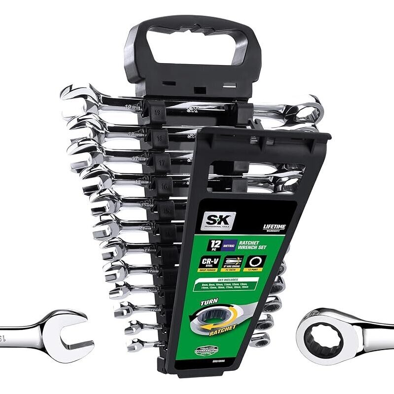 SK Ratcheting Wrench Set - 12pc Tool Kit for Maximum Efficiency