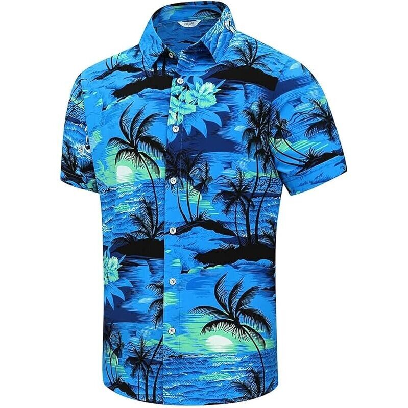 SheLucki Men's Hawaiian Shirt - Perfect for Beach Parties