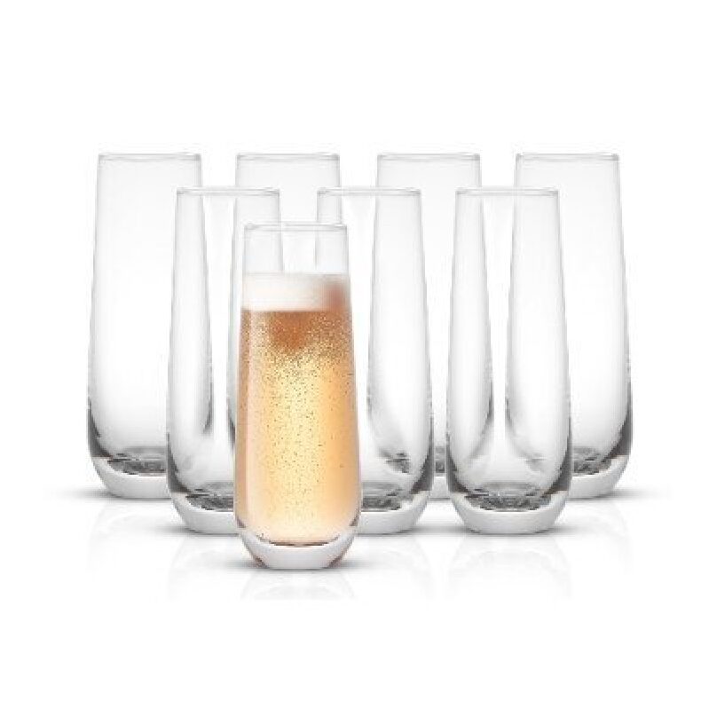 JoyJolt Stemless Champagne Glasses - 8 Piece Set