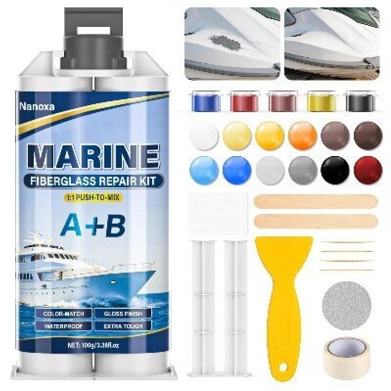Marine Fiberglass Repair Kit for Boats - A+B