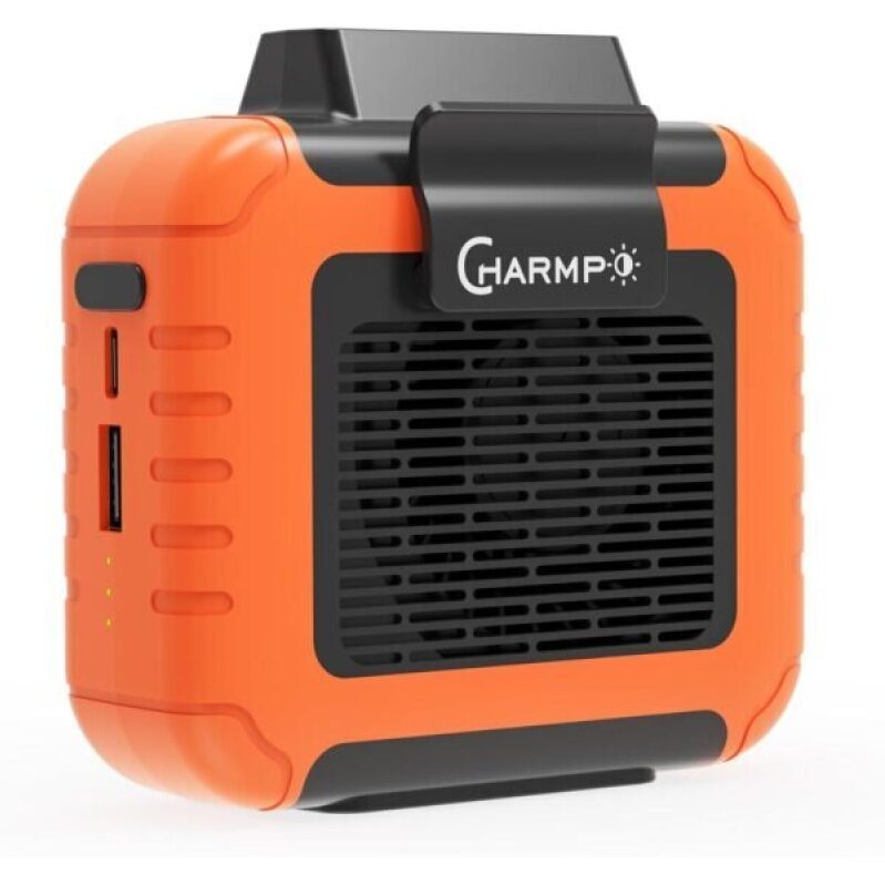 CHARMP Portable Waist Fan - 6000mAh Battery, 3 Speeds, Strong Airflow, Up to 16 Hours Working Time