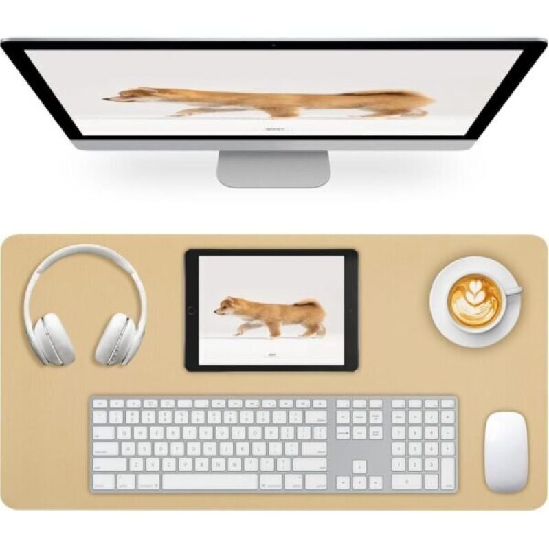 Meetcolor Non-Slip Desk Pad Mat - Premium Leather Desk Mat for Office/Home