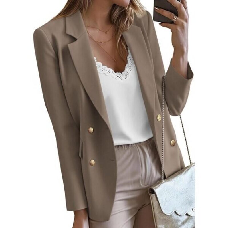 KIRUNDO Women's Business Casual Blazer - Grey Khaki, Small, 52% Off