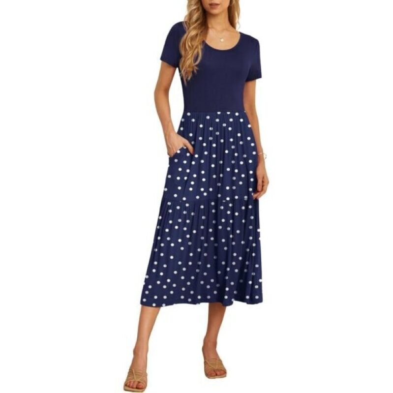 GRECERELLE Women's Polka Dot Tiered Maxi Dress - 53% Off
