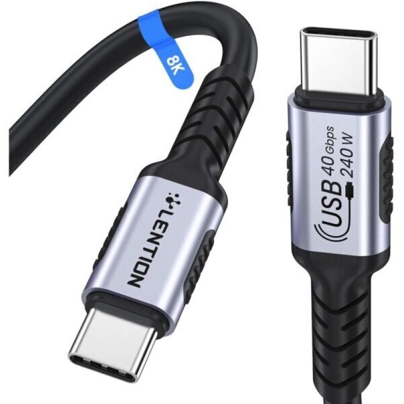 LENTION 1FT USB 4.0 Cable for Thunderbolt 4 - Fast Charging & Data Transfer