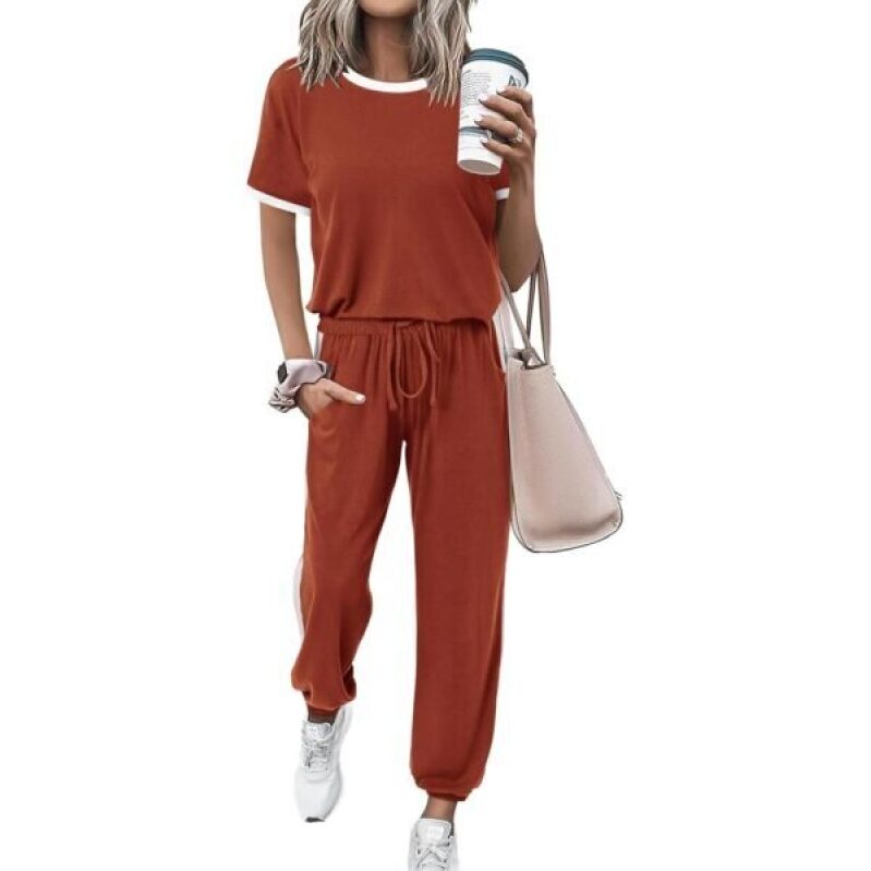 2026 Summer Sport Set: Chic Brick Red Casual Outfit